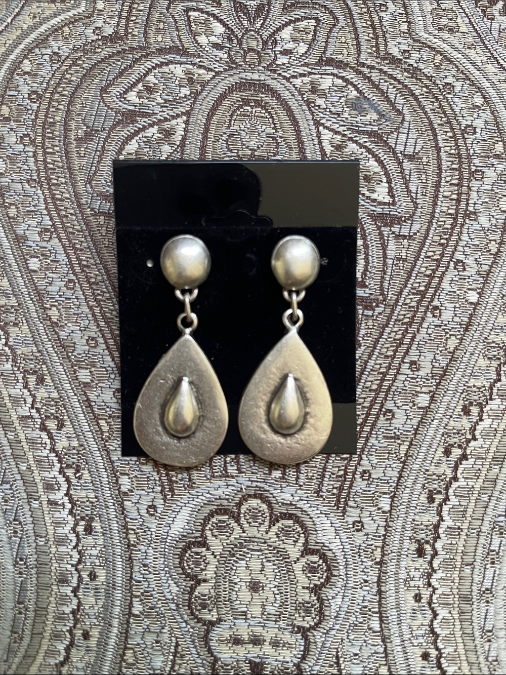 Silver Plated Teardrop Dangle Earrings